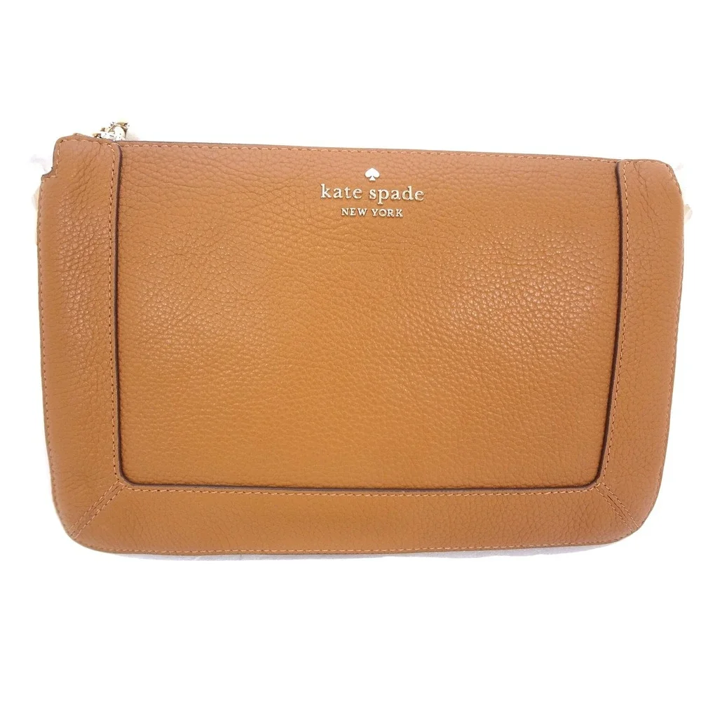 Kate Spade Lena Small Crossbody Warm Gingerbread NEW‎ Pebbled Leather